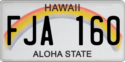 HI license plate FJA160
