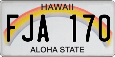 HI license plate FJA170