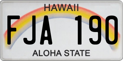 HI license plate FJA190