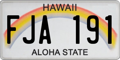 HI license plate FJA191