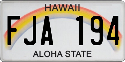 HI license plate FJA194