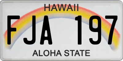 HI license plate FJA197