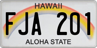 HI license plate FJA201