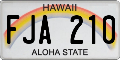 HI license plate FJA210