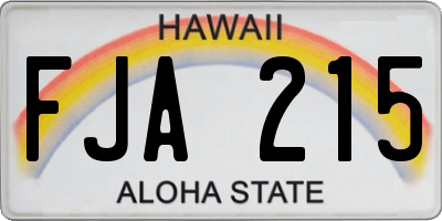 HI license plate FJA215