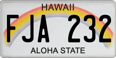HI license plate FJA232