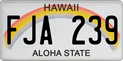HI license plate FJA239