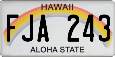 HI license plate FJA243