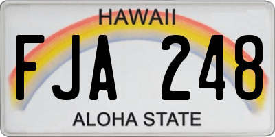 HI license plate FJA248