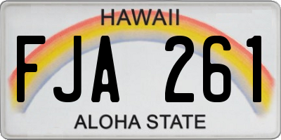 HI license plate FJA261