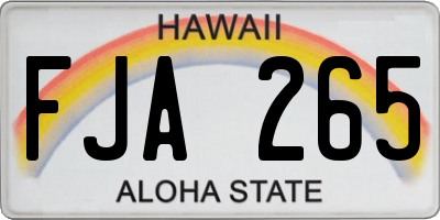 HI license plate FJA265