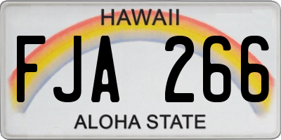 HI license plate FJA266