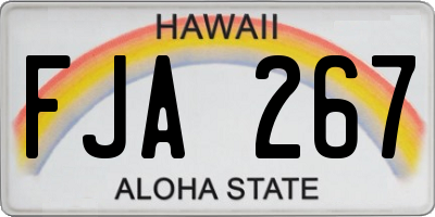 HI license plate FJA267