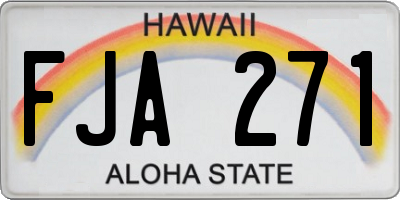 HI license plate FJA271