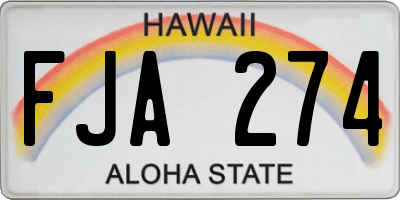 HI license plate FJA274