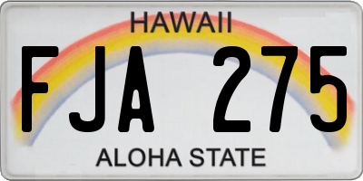HI license plate FJA275