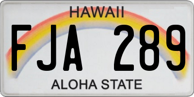 HI license plate FJA289