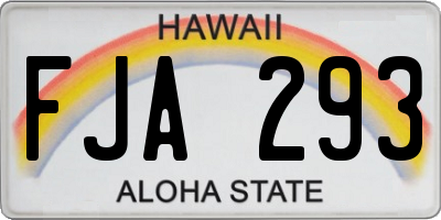 HI license plate FJA293