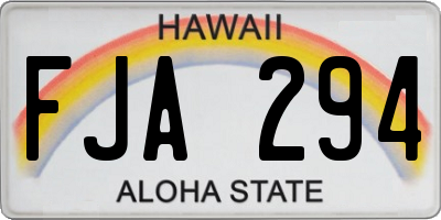 HI license plate FJA294