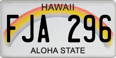 HI license plate FJA296