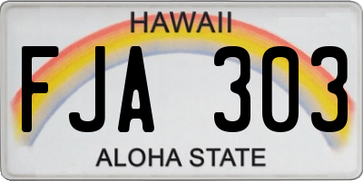 HI license plate FJA303