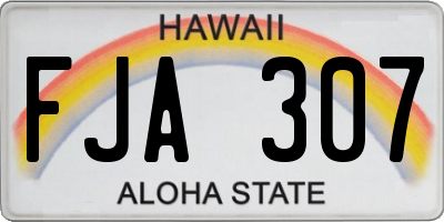 HI license plate FJA307