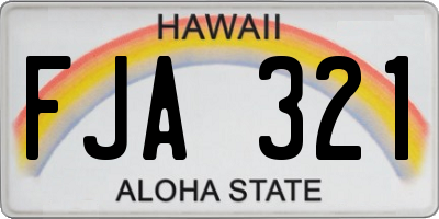 HI license plate FJA321