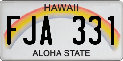 HI license plate FJA331