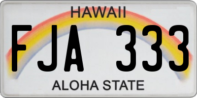 HI license plate FJA333