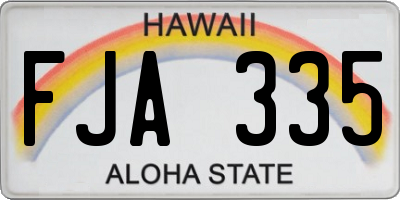 HI license plate FJA335