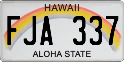 HI license plate FJA337