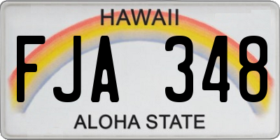 HI license plate FJA348
