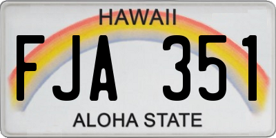 HI license plate FJA351