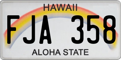 HI license plate FJA358