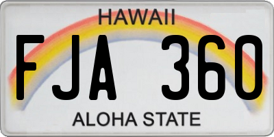 HI license plate FJA360