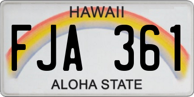 HI license plate FJA361