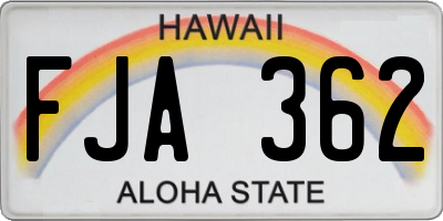 HI license plate FJA362