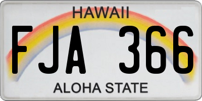 HI license plate FJA366