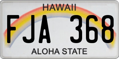HI license plate FJA368