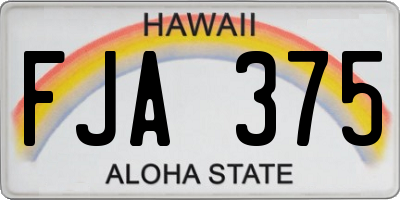 HI license plate FJA375