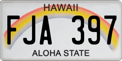 HI license plate FJA397