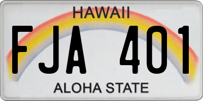 HI license plate FJA401