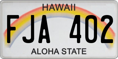HI license plate FJA402