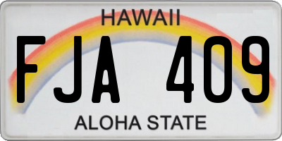 HI license plate FJA409