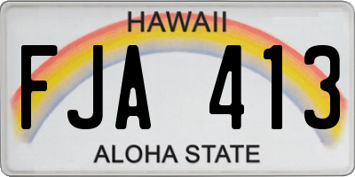 HI license plate FJA413