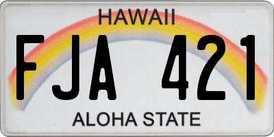 HI license plate FJA421