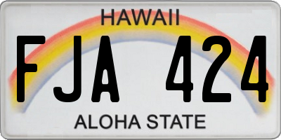 HI license plate FJA424