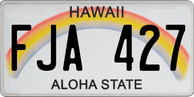 HI license plate FJA427