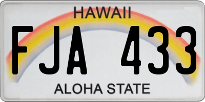 HI license plate FJA433