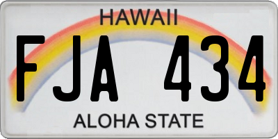 HI license plate FJA434